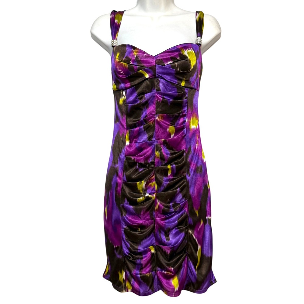 Y2K Love Tease Glam Bodycon Dress Women Size 9 Hot Girl Era Party Clubwear
